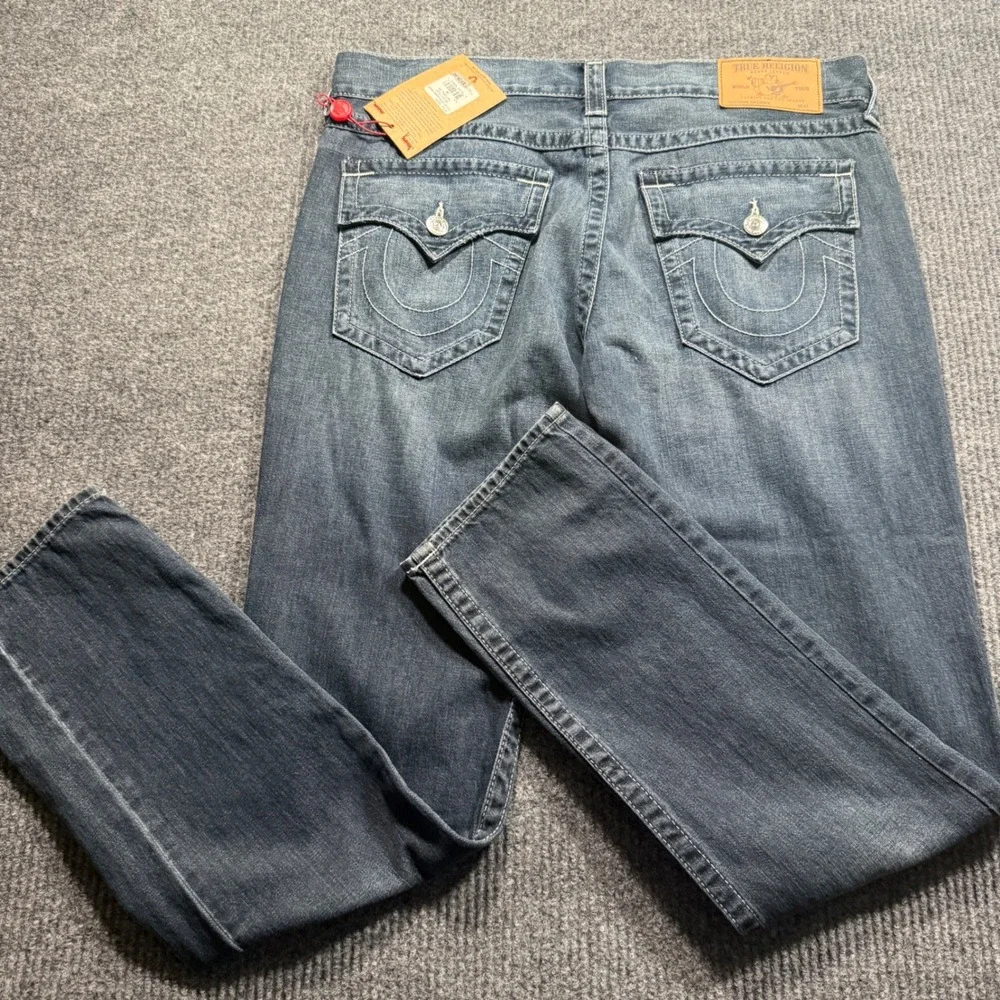 True Religion Skinny Flap Jeans Mens 36 Indigo Heave Blue Denim Designer NWT